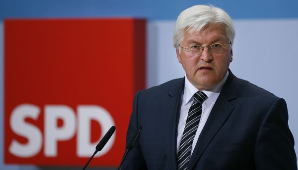 Vicekancléř Steinmeir na sjezdu své strany.